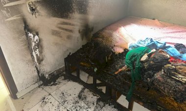 Bombeiros combatem incêndio após ventilador pegar fogo em residência de Lucas