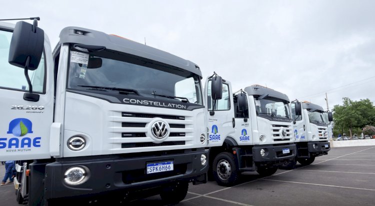 Nova Mutum Recebe Três Novos Caminhões para Coleta de Lixo com Investimento de R$ 3 Milhões