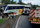 Policial Dezenove pessoas ficam feridas em batida entre ônibus e caminhão na BR-070