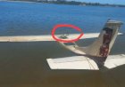 Avião é encontrado parcialmente submerso no rio Araguaia em Santa Terezinha