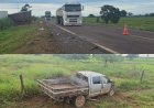 Caminhonete bate na traseira de carreta na BR-158 em Barra do Garças e deixa 2 feridos