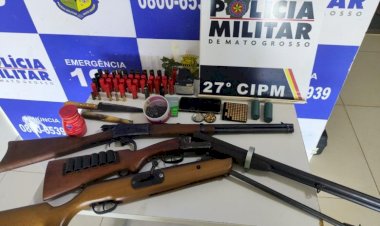 PM apreende armas, munições e prende homem por ameaças contra a ex-esposa na região do Araguaia