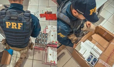 PRF apreende eletrônicos e cosméticos transportados sem documentação fiscal em ônibus de excursão em Barra do Garças