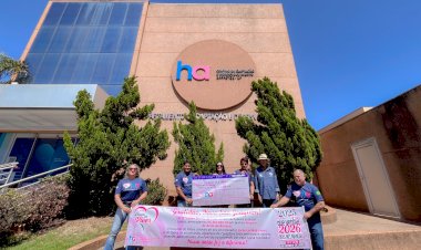 Comitiva de Novo São Joaquim entrega mais de R$ 305 mil ao Hospital de Amor e participa de encontro de coordenadores em Barretos (SP); vídeo