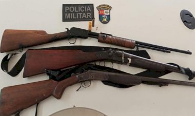 PM prende suspeito de furto e abate de gado e apreende três armas de fogo em distrito no Araguaia