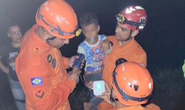 Corpo de Bombeiros localiza criança de quatro anos que desapareceu em área de mata