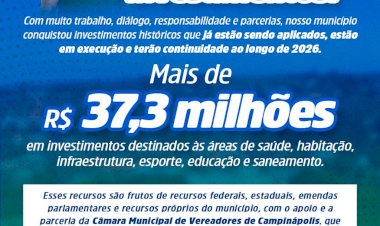 Campinápolis anuncia mais de R$ 37,3 milhões em investimentos e inicia nova fase de desenvolvimento
