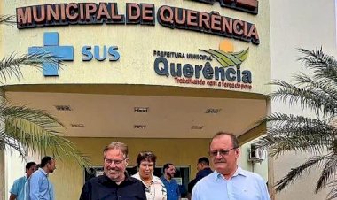 Obras do Hospital de Querência avançam e Prefeito Gilmar Wentz recebe secretário estadual para visita técnica