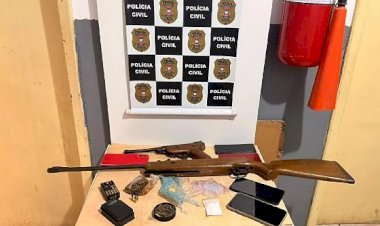 Homem é preso com drogas e armas durante operação da Polícia Civil em Canarana