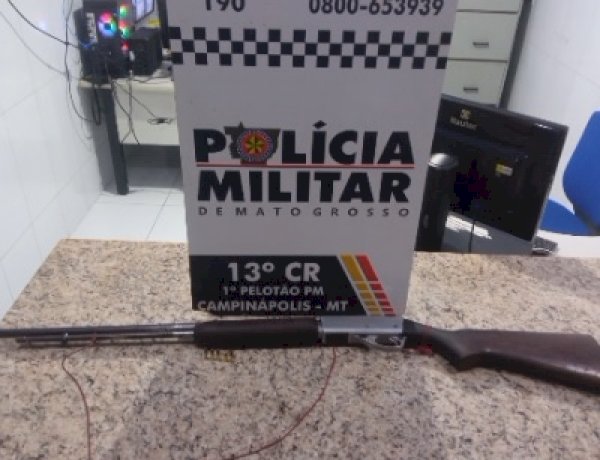 Polícia Militar de Campinápolis apreende suspeito e arma após mulher dar entrada em hospital com ferimentos de tiros