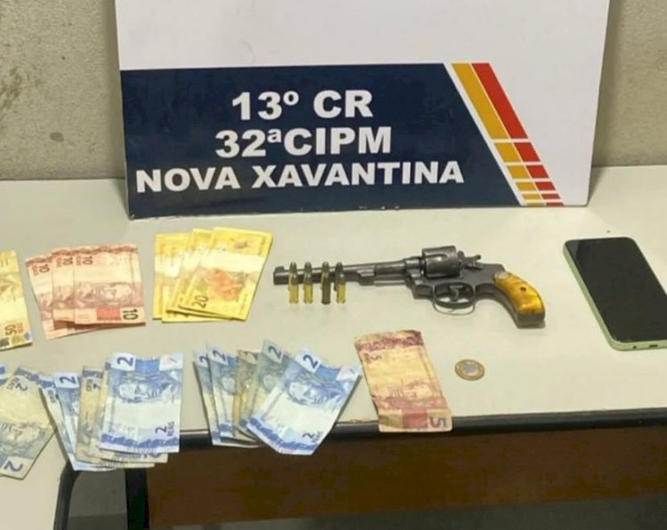PM prende suspeito com arma de fogo durante operação tolerância zero em Nova Xavantina