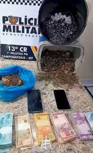 Suspeitos são presos após furto em supermercado e mais de R$ 26 mil são recuperados em Campinápolis; vídeo