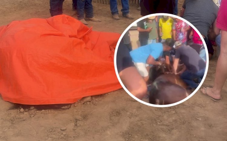Cavalo cai após cruzar a linha de chegada, morre e deixa cavaleiro ferido durante evento em Canarana