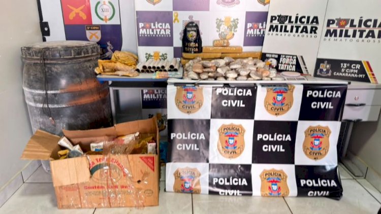 Operação integrada apreende mais de 17 quilos de maconha e prende dupla em Canarana