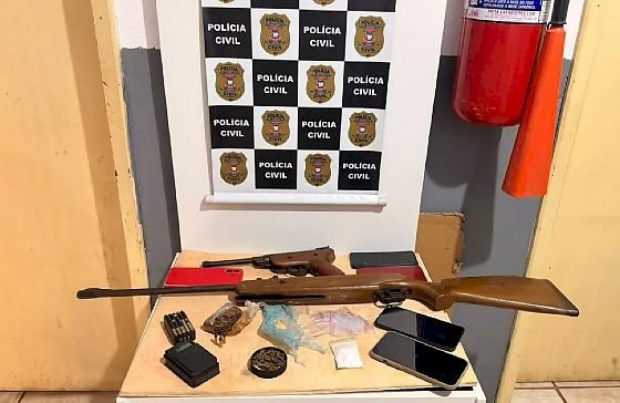 Homem é preso com drogas e armas durante operação da Polícia Civil em Canarana